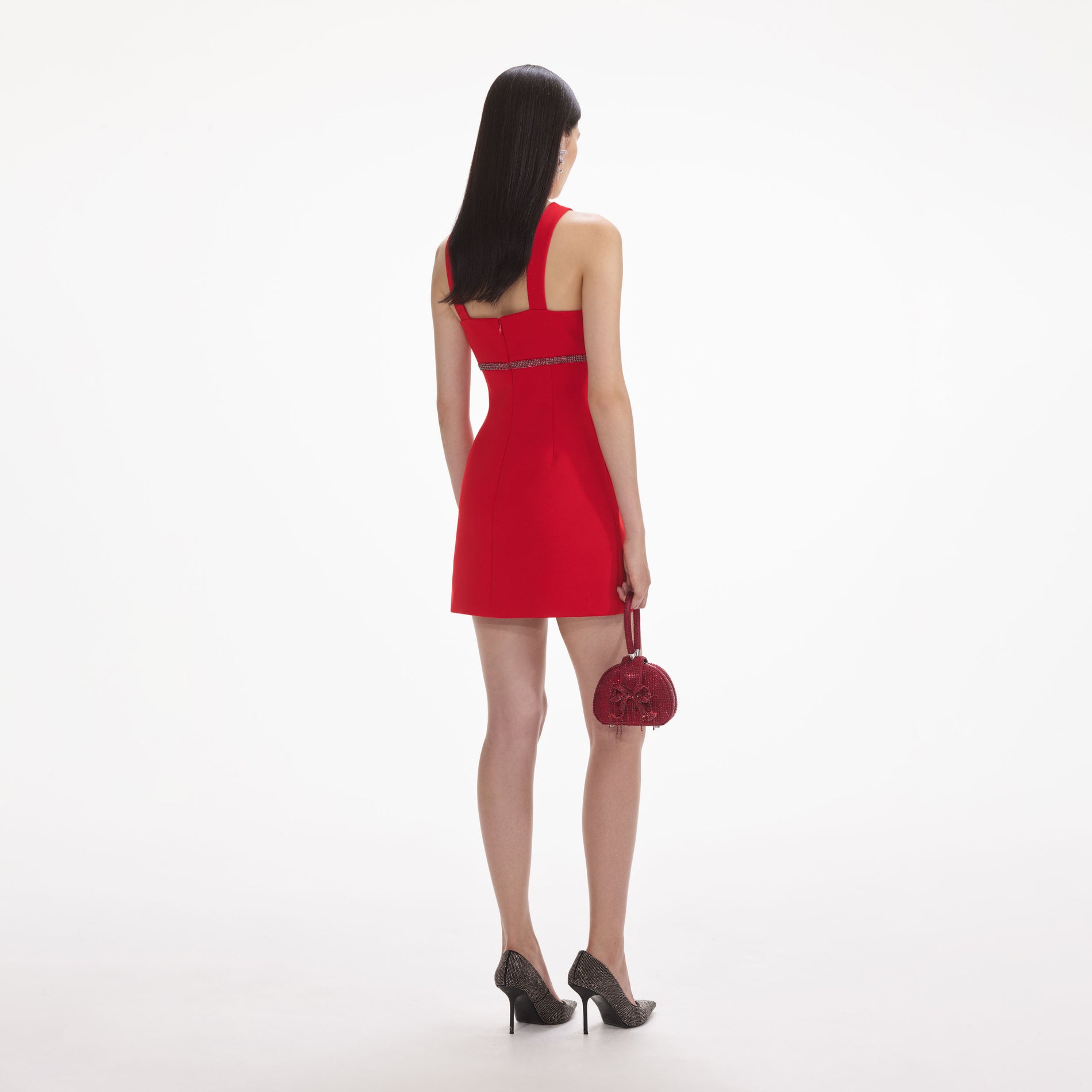 Red Crepe Mini Dress
