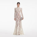 White Rhinestone Lace Maxi Dress