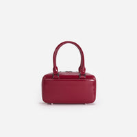 Burgundy Leather Mini Tote Bag