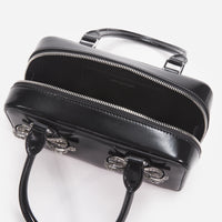 Black Leather Mini Tote Bag