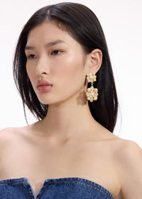 Gold Encrusted Tiered Earrings