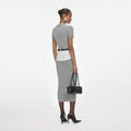 Grey Short Sleeve Knit Top