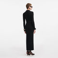 Black Ribbed Knit Maxi Dress