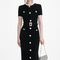 Black Chenille Knit Midi Dress