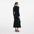 Navy Viscose Knit Midi Dress