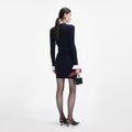 Navy Viscose Knit Mini Dress
