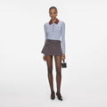 Blue Contrast Collar Knit Top