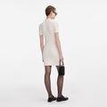 Cream Textured Knit Mini Dress