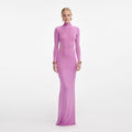 Pink Viscose Knit Maxi Dress