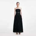 Black Bandeau Knit Maxi Dress