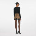 Black Lace Trim Knit Top