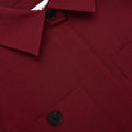 Burgundy Twill Belted Midi Dress