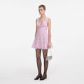 Pink Floral Lace Mini Dress