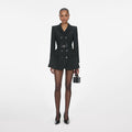 Black Wool Crepe Mini Dress