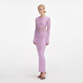 Pink Viscose Knit Cut Out Maxi Dress