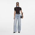 Light Blue Embellished Wide Leg Jeans