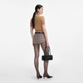 Brown Contrast Stripe Knit Top