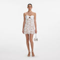 White Lace Bow Mini Dress