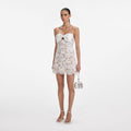 White Lace Bow Mini Dress