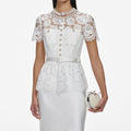 White Lace Satin Maxi Dress