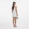 White Crepe 3D Flower Mini Dress