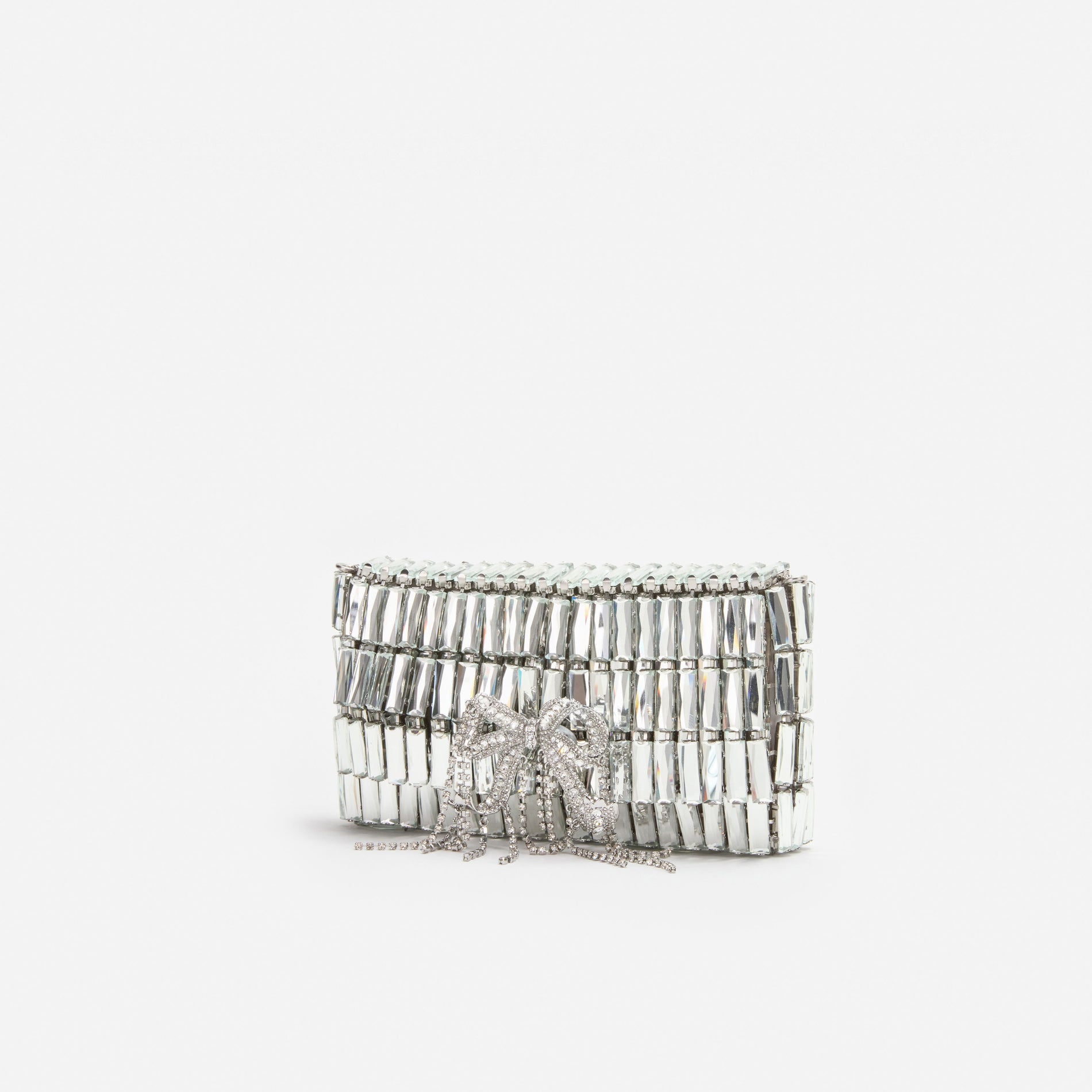 Silver Crystal Bow Mini Shoulder Bag