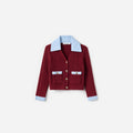 Burgundy Ribbed Knit Cardigan