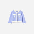 Blue Floral Knit Cardigan