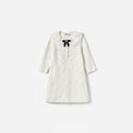 White Pointelle Knit Dress