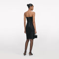Black Denim Bandeau Midi Dress