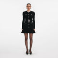 Black Chenille Knit Mini Dress