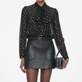 Black And Gold Chiffon Blouse