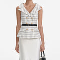 Check Boucle Midi Dress