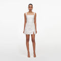 White Sequin Lace Mini Dress