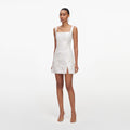 White Sequin Lace Mini Dress
