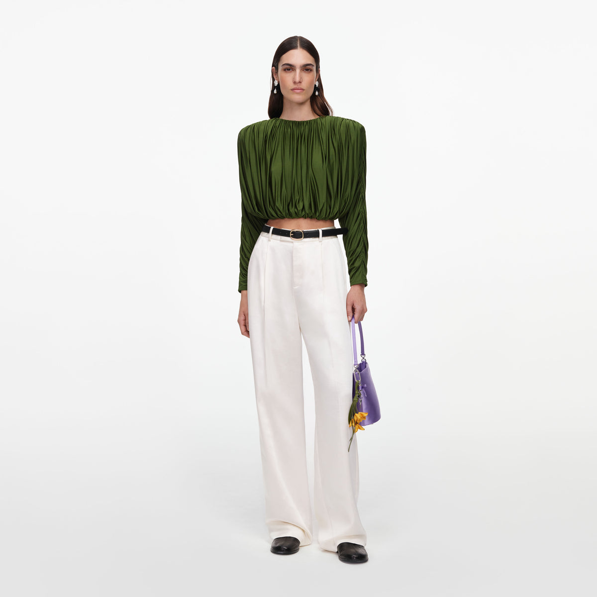 Cream Satin Trousers