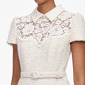Cream Lace Boucle Midi Dress