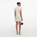 Cream Sequin Embellished Mini Dress