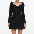 Black Metallic Boucle Mini Dress