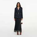Tailored Blazer Satin Midi Dress