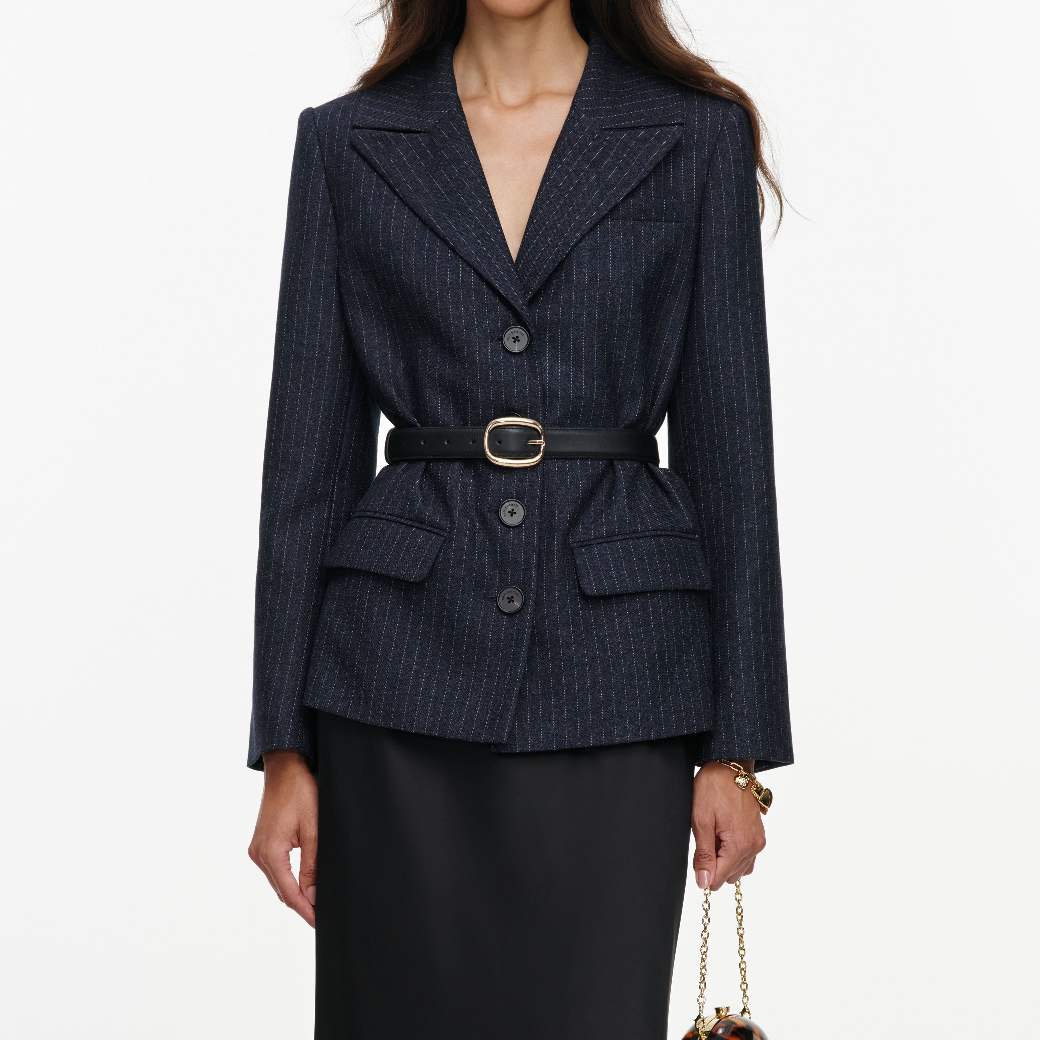 Tailored Blazer Satin Midi Dress