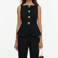 Black Wool Crepe Jumpsuit