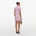 Pink Lace Button Down Mini Dress