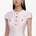 Pink Taffeta Buttoned Midi Dress