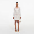 Cream Fringe Knit Mini Dress
