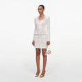 Cream Fringe Knit Mini Dress