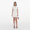 Cream Textured Knit Mini Dress