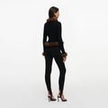 Black Faux Fur Knit Cardigan