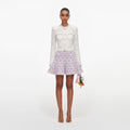 Pink Check Knit Mini Skirt