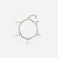 Crystal Bow Pearl Charm Bracelet